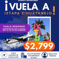 Vuelo a Ixtapa Zihuatanejo